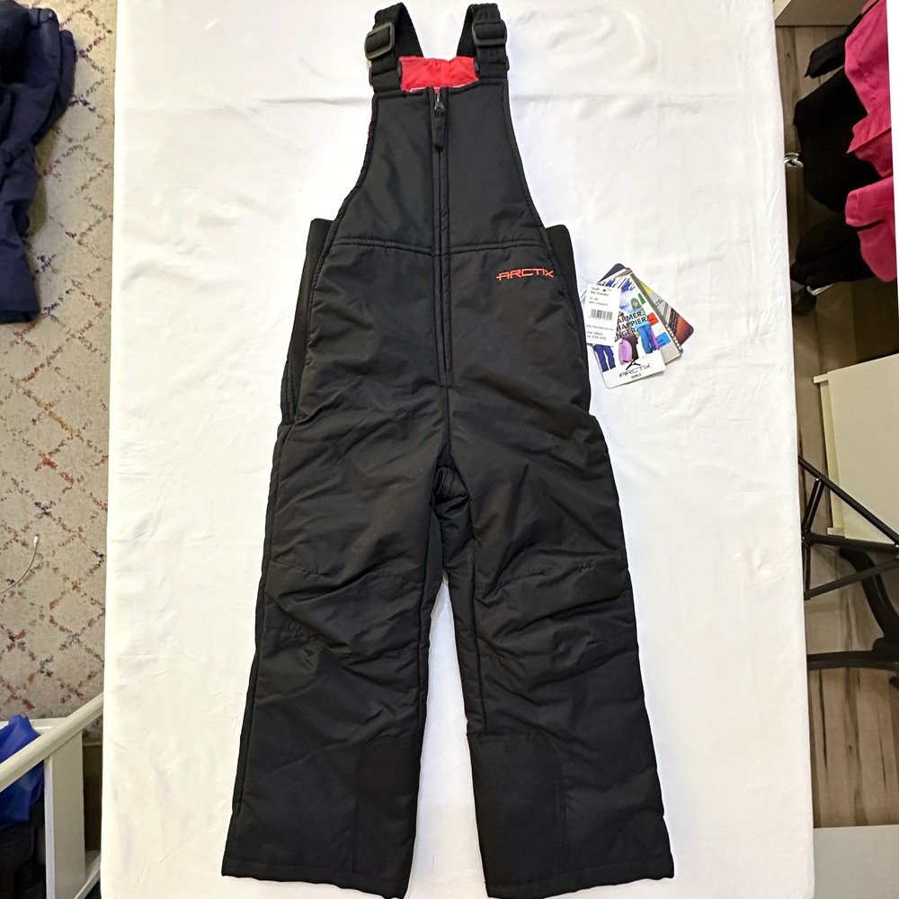 Arctix Snow Bib Overalls Girls XXS 4/5 Black Insulated Ski Pants Winter Outdoor